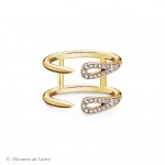 Eléonore de Laitre - Bague Double Aiguille - diamants, or jaune - Collection Couture