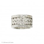 Eléonore de Laitre - Bague Dentelle Z Diamants - diamants, or gris - Collection Couture