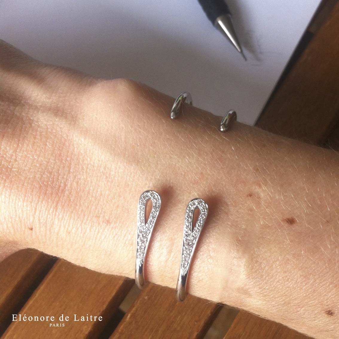 Eléonore de Laitre - Collection Couture - Bracelet Double Aiguille - Diamants, or blanc