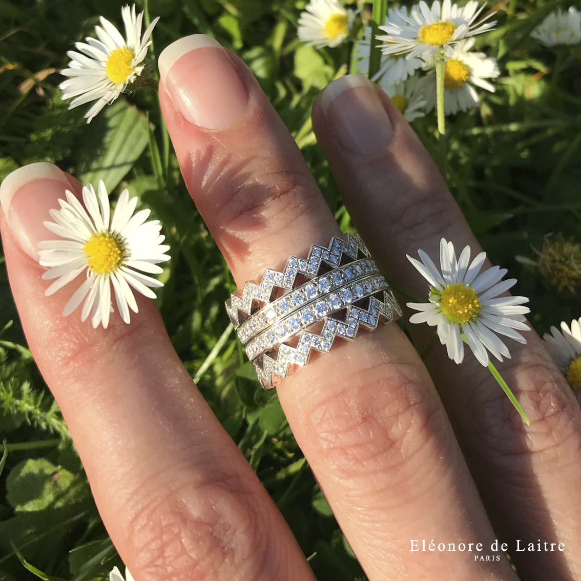 Eléonore de Laitre - Collection Couture - Bagues Dentelle - Diamants, or blanc