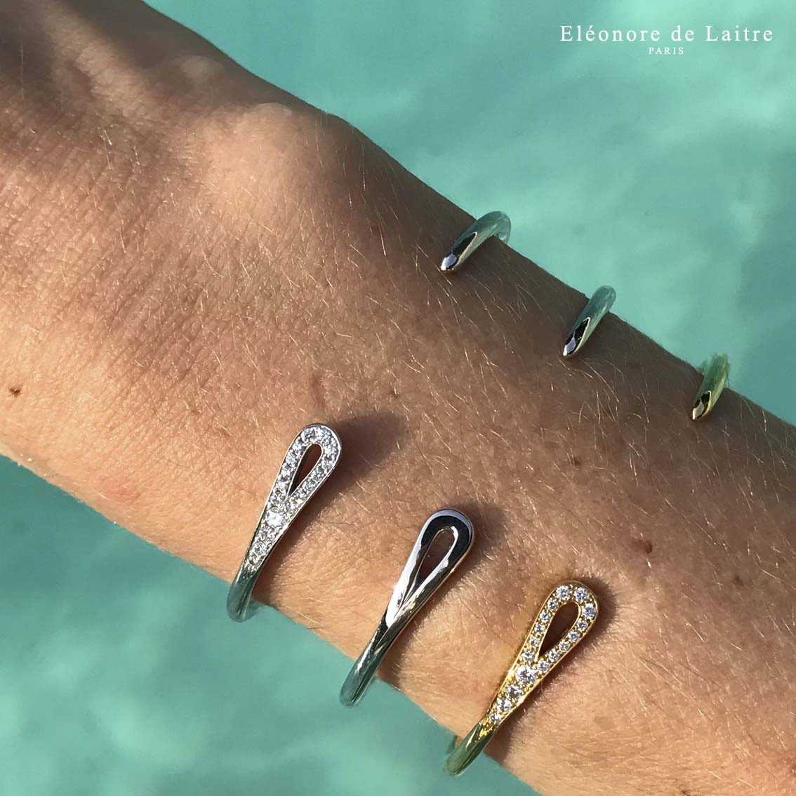 Eléonore de Laitre - Collection Couture - Bracelets Aiguille - Diamants, or blanc, or jaune