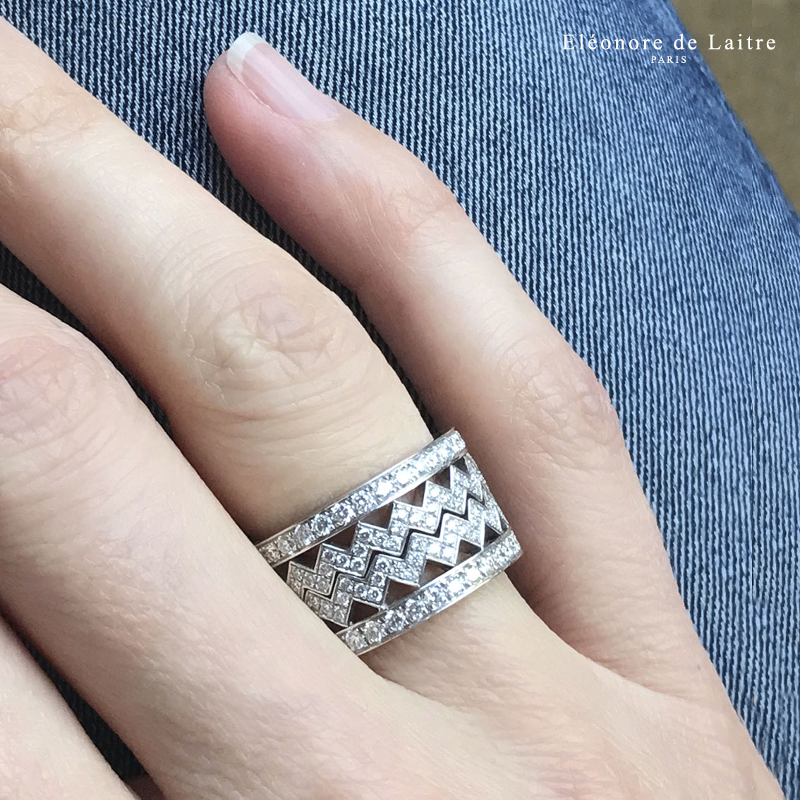 Eléonore de Laitre - Collection Couture - Bagues Dentelle - Diamants, or blanc.