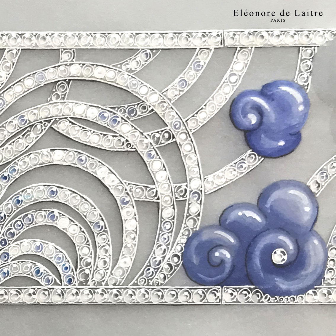 Eléonore de Laitre - Haute joaillerie - Bracelet Oies Sauvages - gouache.