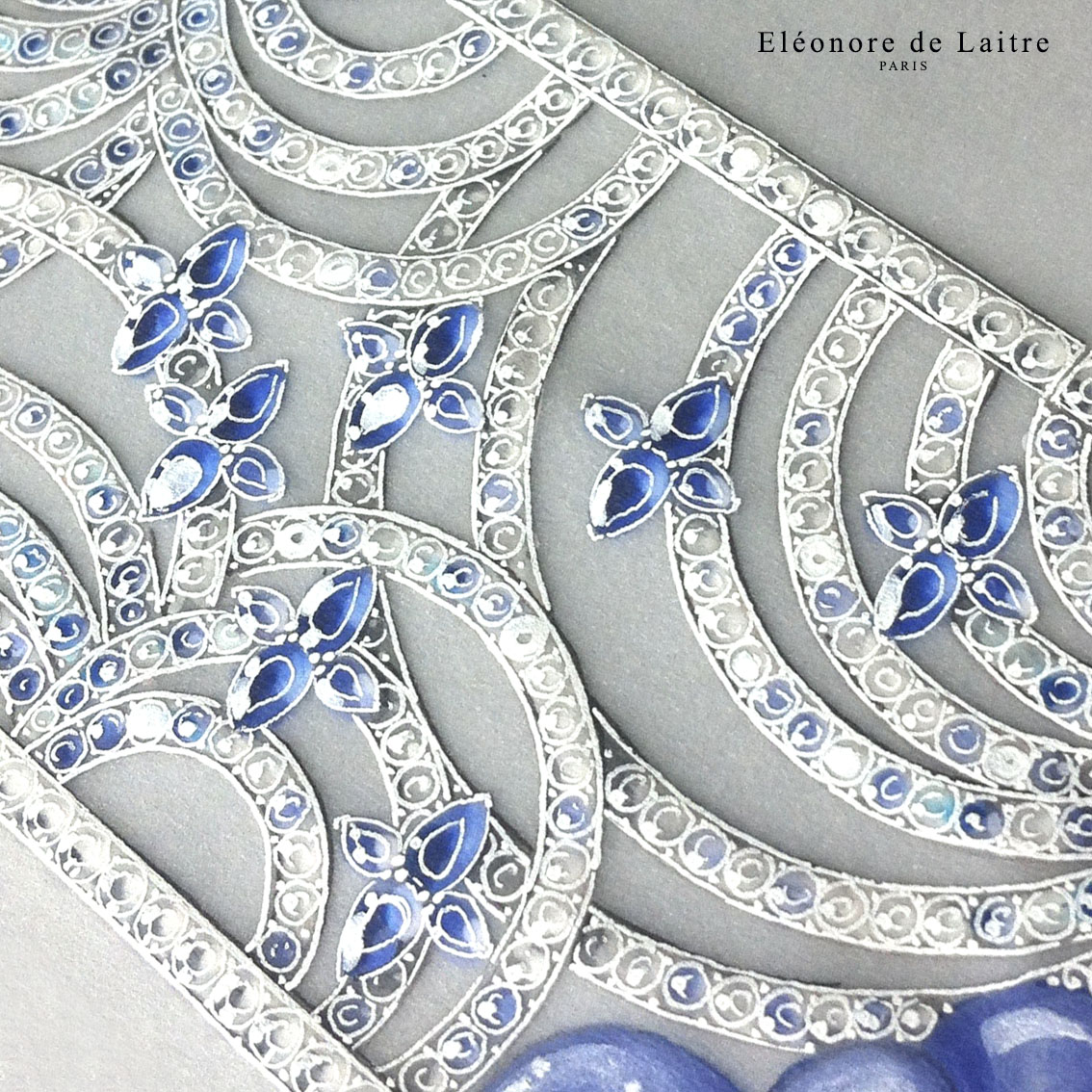 Eléonore de Laitre - Haute joaillerie - Bracelet Oies Sauvages - gouache.