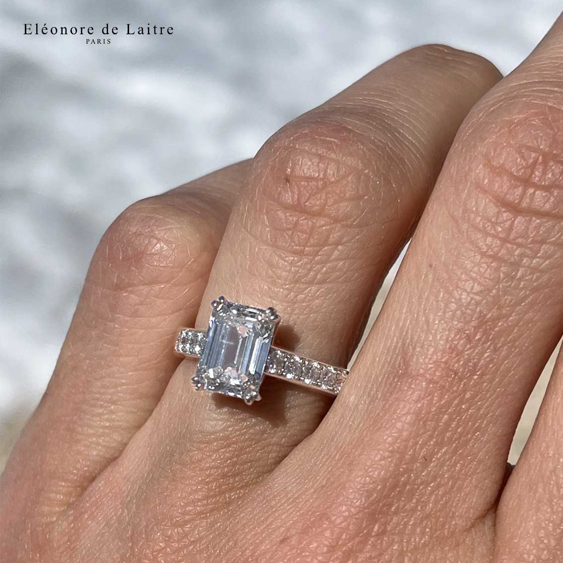 Solitaire 2 cts pavé diamants